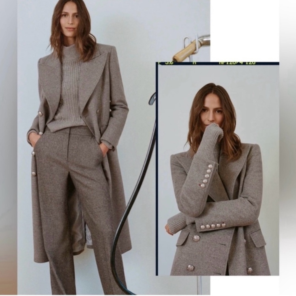 Veronica Beard Nalida Overcoat Grey Size 6 Wool Cashmere Long Cardigan Coat - Picture 2 of 12